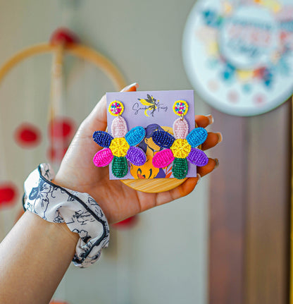 Blossom Multi Colour Flower Hand-Made Earings