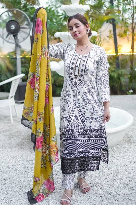 Mul Cotton Printed Kurta Set