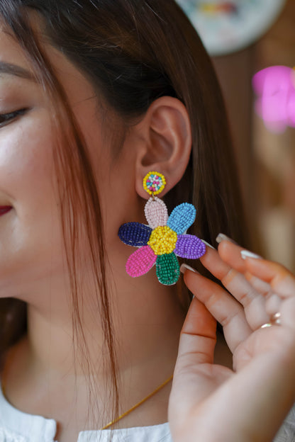 Blossom Multi Colour Flower Hand-Made Earings