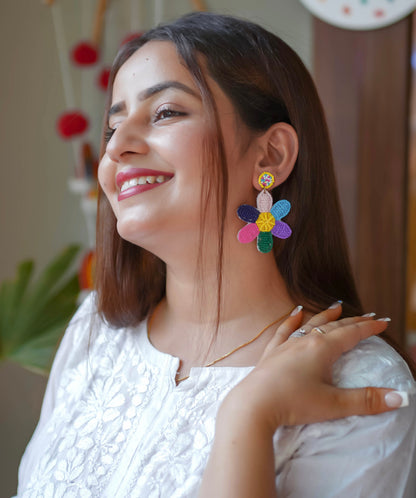 Blossom Multi Colour Flower Hand-Made Earings