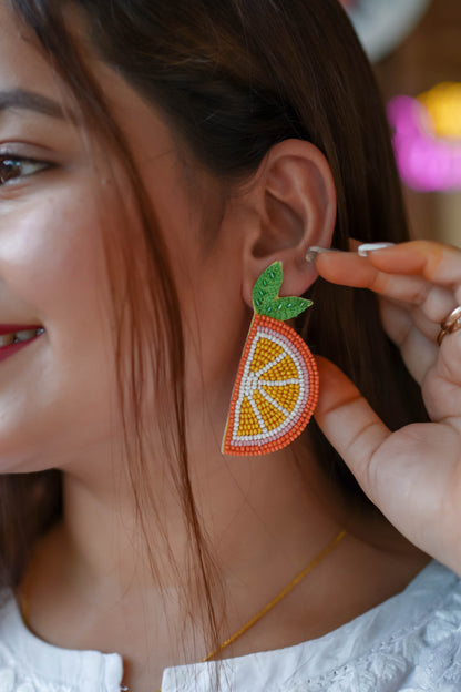 Orange Twist Hand-Made Earings